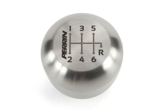 Perrin 17-18 Honda Civic Brushed Stainless Steel Large Shift Knob - 6 Speed