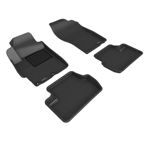 3D MAXpider Floor Mats - Rubber 3D Maxpider 08-15 Mitsubishi Lancer Evolution X Kagu 1st 2nd Row - Floor Mat Set (Black)