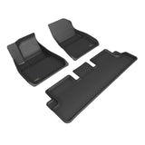 3D MAXpider Floor Mats - Rubber 3D MAXpider 20-22 Tesla Model 3 Kagu 1st & 2nd Row Floormats - Black