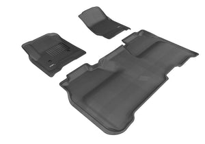 3D MAXpider Floor Mats - Rubber 3D MAXpider 2014-2019 Chevrolet Silverado Crew Cab Kagu 1st & 2nd Row Floormats - Black