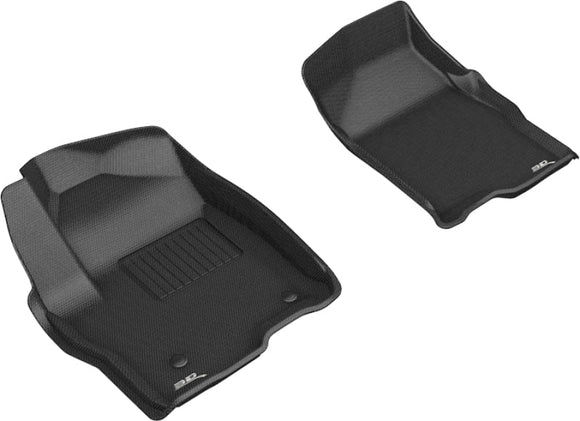 3D MAXpider Floor Mats - Rubber 3D MAXpider 2019-2020 GMC/Chevrolet Sierra 1500/Silverado 1500 Kagu 1st Row Floormat - Black