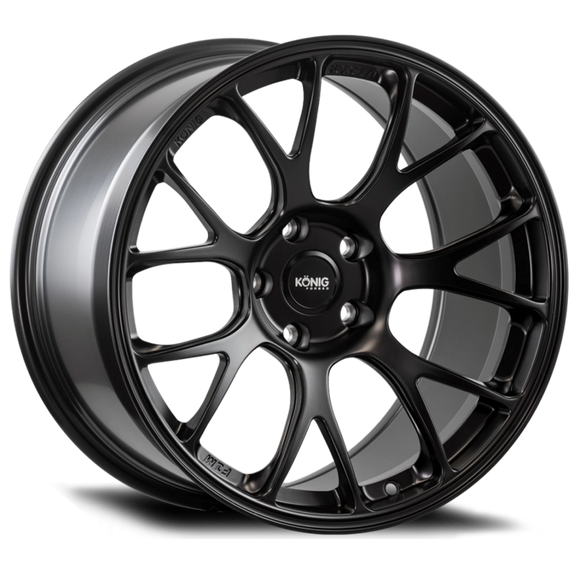 Konig Forged F1m 18x9.5 5x114.3 Et35 Satin Black Knurled Bead 