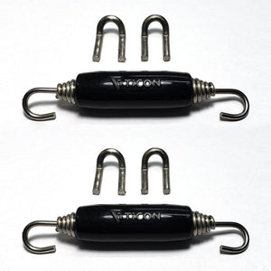 Ticon Industries Black Silicone Titanium Spring Tab and Spring Kit (4 Tabs/2 Springs) - 2 Pack