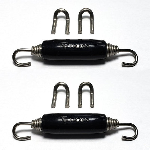 Ticon Industries Black Silicone Titanium Spring Tab and Spring Kit (4 Tabs/2 Springs) - 2 Pack