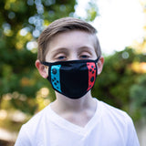 Bartact Face Masks 1 Kids Face Mask, Nintendo Switch Inspired Gamer Mask, Nintendo Switch Face Mask, Switch Mask, Reversible 2 ply Polyester Reusable Washable Face Mask Covers w/ Filter Slot by Bartact