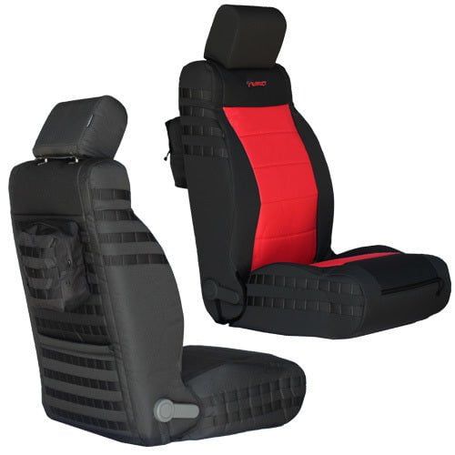 Front Tactical Seat Covers for Jeep Wrangler JK & JKU 2011-12 BARTACT  (PAIR) w/ MOLLE - Non SRS Air Bag Compliant