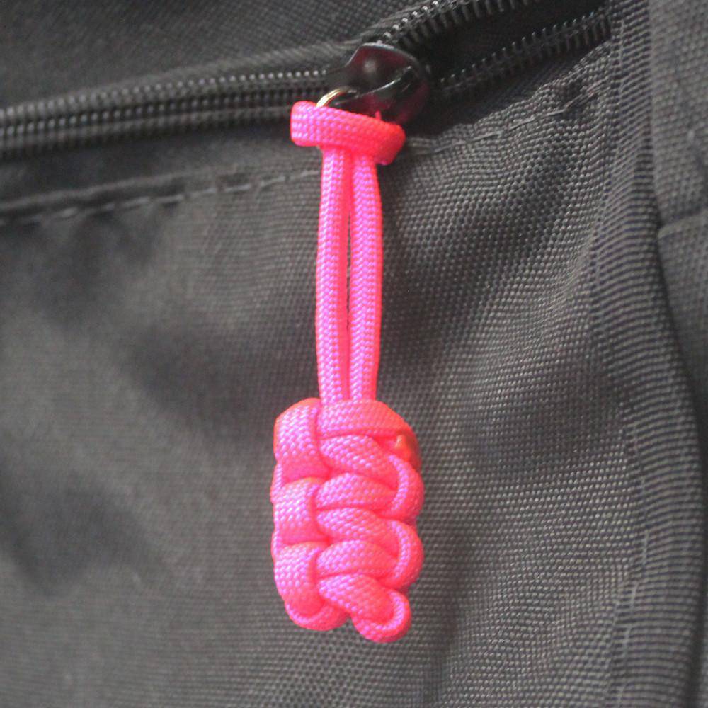 Paracord Zipper Pull Cross Knot, Custom handmade tab pull for bags,  jackets, luggage, or purse. Personalized gift.