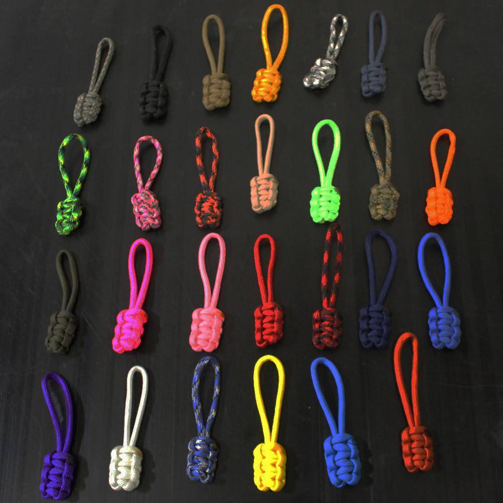 Bartact 550 Paracord Zipper Pulls with Key Ring - Set of 5 (Red) - XXPZ5R