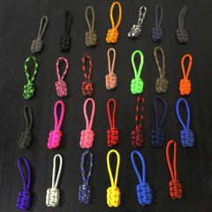 Paracord Zipper Pulls w/ plastic pull - qty 3 OR 5 - Made in USA 550  Paracord