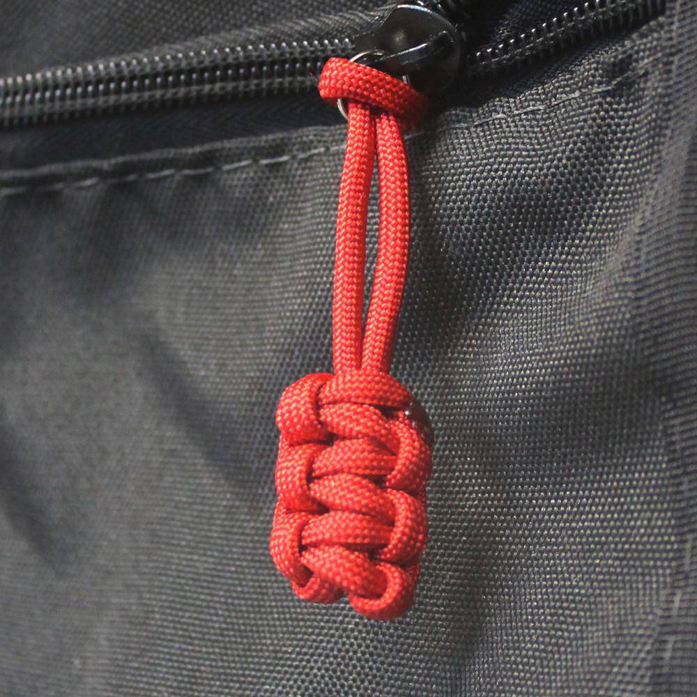 Gaucho knot bead paracord zipper pull with cord end