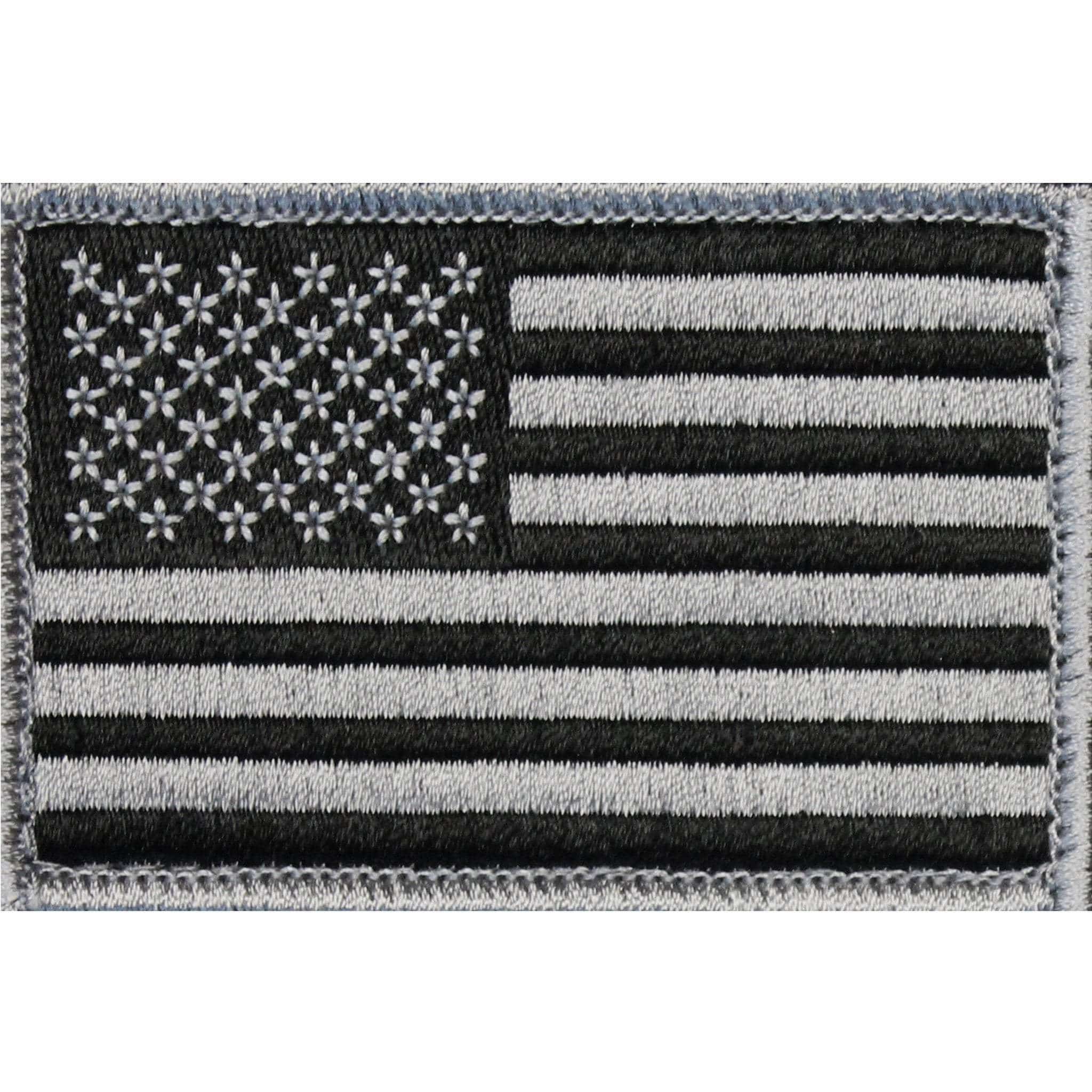Tactical USA Flag Patch -Subdued Silver- Velcro American Flag